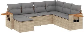 vidaXL Vidaxl - Set Sof&aacute;s De Jard&iacute;n 7 Piezas Y Cojines Rat&aacute;n Sint&eacute;tico Beige