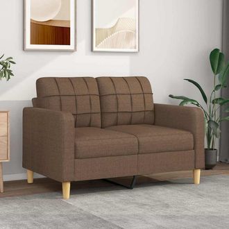 vidaXL Sof&aacute; De 2 Plazas De Tela Marr&oacute;n 120 Cm Vidaxl