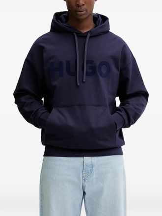 HUGO BOSS Reflectieve hoodie met logoprint - Blauw