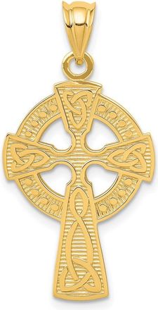 Diamond2Deal 14k Yellow Gold Celtic Cross Pendant