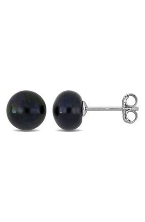 Delmar Cultured Freshwater Pearl Stud Earrings in Black at Nordstrom Rack