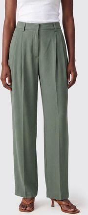 Semicouture Pantaloni straight a vita alta in misto seta con pinces
