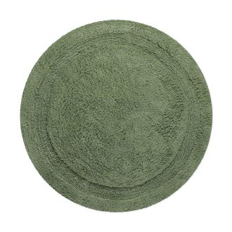 Wecon Home Alfombra de ba&ntilde;o verde redonda de algod&oacute;n 80 cm