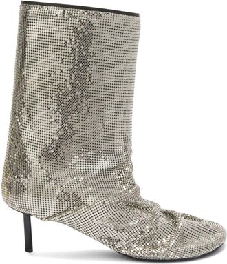 Jil Sander leather boots - women - Calf Leather/Calf Leather/Brass - 40 - Grey