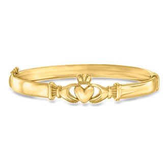 Ross-Simons 18kt Gold Over Sterling Claddagh Bangle Bracelet