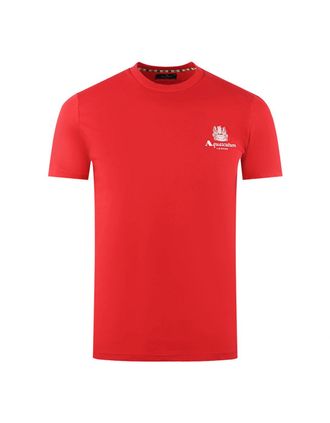 Aquascutum Mens Aquascutum London Aldis Brand Logo On Chest Red T-Shirt - Size: 38