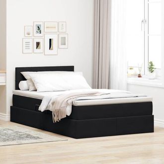 vidaXL Cama Con Luces De Tiras Led Negro 120 X 200 Cm Terciopelo
