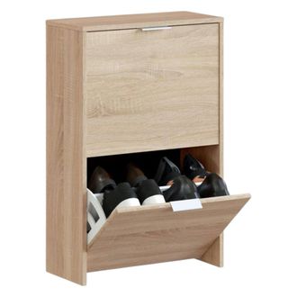 Dmora Zapatero Valdosta, Zapatero Que Ahorra Espacio Con 2 Puertas, Zapatero De Entrada, Armario Zapatero, 50x22h76 Cm, Roble, Con Embalaje Reforzado - Dmor