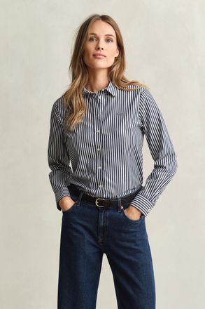 GANT Women Regular Fit Classic Striped Poplin Shirt (32) CLASSIC BLUE