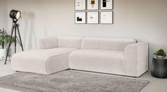 HOME AFFAIRE Ecksofa »MERID L-Form (257 cm), zeitlos & stilvolles Design,« Aufwendig gepolstert, in Cord, Chenille und Struktur
