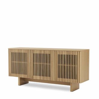 Koketto Home Aparador 150 cm en roble con 3 puertas de varillas de madera maciza