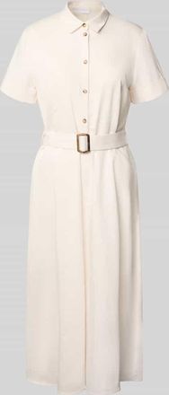 Jake*s Regular Fit Midikleid aus Baumwoll-Mix mit Leinen-Anteil in Beige, Gr&ouml;&szlig;e 32