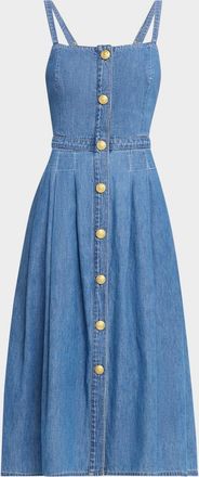 L'agence Esmeralda Denim Midi Dress