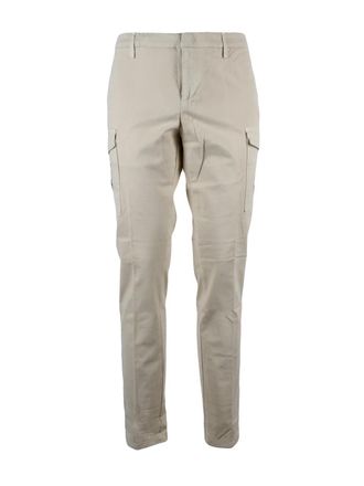 Dondup Beige Eddy Slim-Fit Cargo Stretch Cotton Trousers