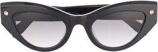 Alexander McQueen 52mm Cat Eye Sunglasses in Black Black Grey at Nordstrom Rack