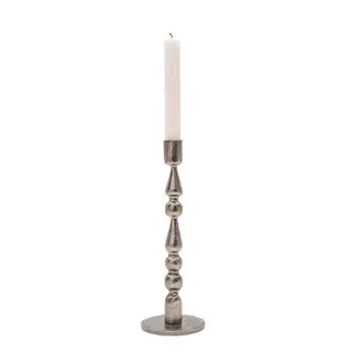 Foreside Home And Garden Large Harlequin Cast Taper Candle Holder in Silver at Nordstrom