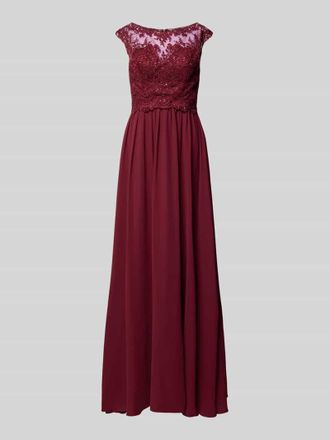 Laona Abendkleid mit Paillettenbesatz in Dunkelrot, Gr&ouml;&szlig;e 36