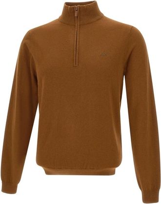 Sun 68 Half Zip Sweater - Heren - Coltruien - Bruin - XL - Katoen - Truien & Vesten