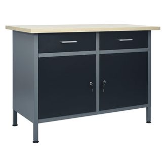 vidaXL Vidaxl - Banco Da Lavoro Nero 120x60x85 Cm In Acciaio