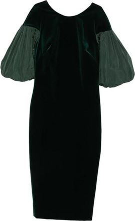 Max Mara Msetropico Midi Jurk - Dames - Feestkleedjes - Groen - XS - Polyester - Kleedjes