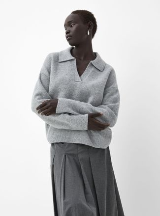 Contemporaine Womens Touch of wool Johnny-collar sweater