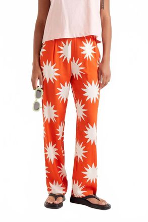 Compa&ntilde;&iacute;afant&aacute;stica Big Sun Printed Pants In Orange