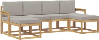 vidaXL Conjunto De Sof&aacute;s De Exterior 6 Uds. Blanco Y Gris Claro Vidaxl