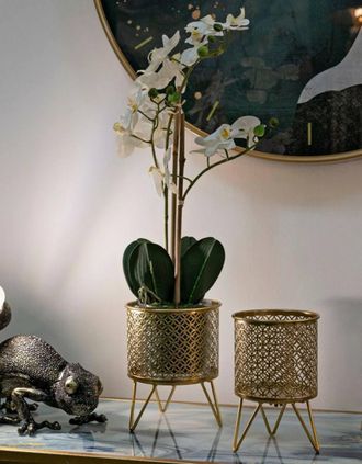 Dmora Dmora - Objetos Mormorolo, Complemento De Decoraci&oacute;n, Art&iacute;culo Decorativo, Accesorio De Decoraci&oacute;n, 16x16 H20 Cm, Oro