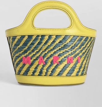 Marni micro tropicalia bucket bag leather raffia