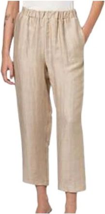 Alpha Studio Rechte broek - Dames - Straight fit broeken - Beige - L - Leer - Broeken
