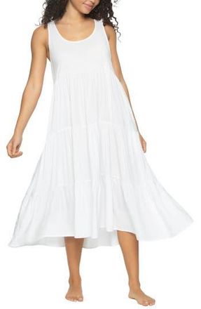 Felina Isabella Tiered Challis Nightgown in White at Nordstrom Rack, Size X-Large