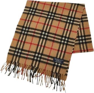 Burberry Pre-owned Scarves, female, Beige, Size: ONE SIZE Pre-owned Nova Check Cashmere Scarf