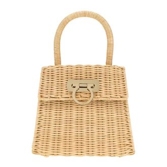 Ferragamo Raffia Handbag - female - Ferragamo - Handbags - Beige - ONE SIZE - Bags