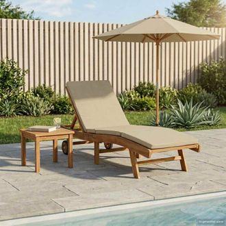 vidaXL Vidaxl Lettino Da Sole Poliestere Marrone E Beige