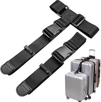 OEM Correas Ajustables Para Equipaje - Accesorio De Viaje - 2 Piezas - Negro