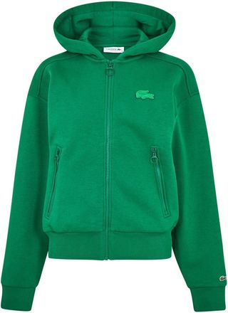Lacoste Womens Essential Zip Hoodie in Green CNQ - Size 6 UK