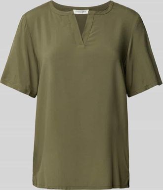 Christian Berg Regular Fit Blusenshirt mit V-Ausschnitt in Schilf, Größe 40