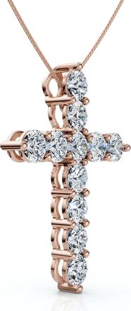 Pompeii3 4Ct TW Diamond Cross Pendant 14k Gold Womens 18 Necklace Lab Grown