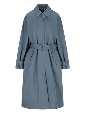 Fendi double-belted quilted coat - Blue