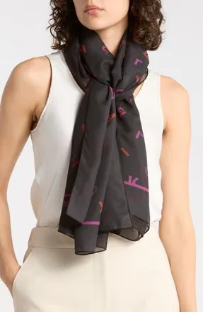 Karl Lagerfeld Scattered Letters Scarf in Black at Nordstrom Rack
