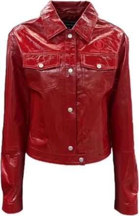 Iceberg Leather Jackets, female, Red, L, Bomber Jacket