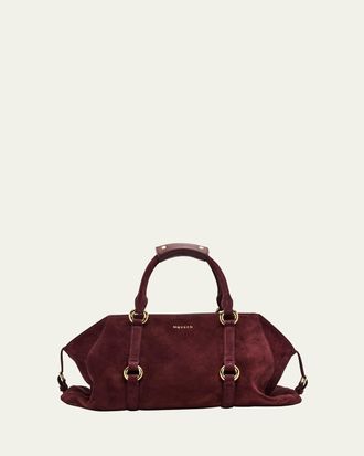 Alexander McQueen Farringdon Medium Suede Top-Handle Bag