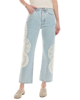 Frame Denim Frame The Crochet Vertical Wisp Crop Jean