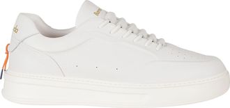 Barracuda Phoenix White Low-Top Gold Logo Leather Sneakers