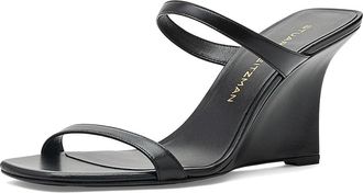 Stuart Weitzman Vinnie Wedge Slides Womens Sandals Black : 10.5 M, Leather