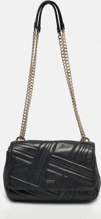 DKNY Dkny Black Quilted Leather Allen Flap Shoulder Bag