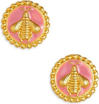 Karine Sultan Bee Coin Stud Earrings in Pink at Nordstrom