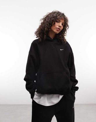 Nike Studio - Felpa con cappuccio oversize in pile pesante nera-Nero