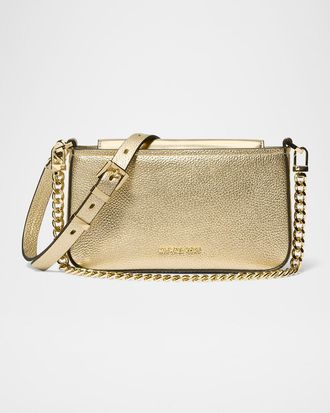 Michael Kors Small Metallic Leather Pouchette Crossbody Bag
