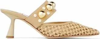 Jimmy Choo London Basette 65 Pointed-Toe Raffia Mules, Brand Size 34.5 ( US Size 4.5 )